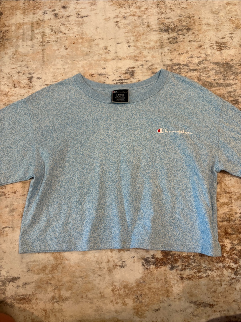Champion Light Blue Heather Short-Sleeve Crew